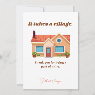 It Takes a Village,Happy Mother's Day Holiday Card