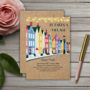 It takes a Village Modern Craft Baby Shower Enclosure Card