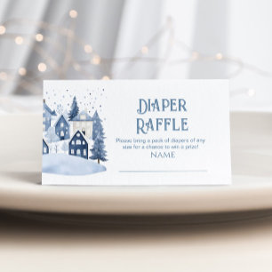 It takes a Village Navy Houses Diaper raffle Enclosure Card