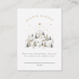 It Takes A Village Snowy Whimsical Baby Shower Enclosure Card