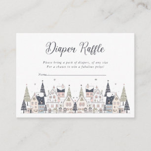 It Takes a Village Snowy Whimsical Baby Shower  Enclosure Card