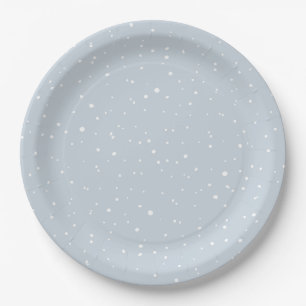 It Takes a Village Snowy Whimsical Baby Shower Paper Plate