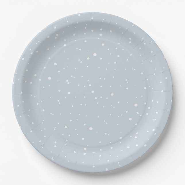 It Takes a Village Snowy Whimsical Baby Shower  Paper Plate (Front)