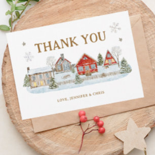 It Takes A Village Snowy Winter Thank You Card