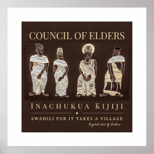 It Takes a Village - Tribal African Heritage Frame Poster