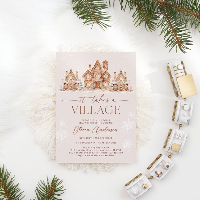 It Takes a Village Winter Baby Shower Invitation (Creator Uploaded)