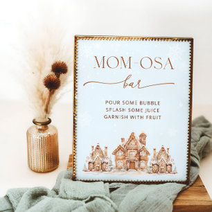 It Takes a Village Winter Baby Shower Mom-osa Bar Poster