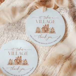 It Takes a Village Winter Baby Shower Thank You Favour Tags