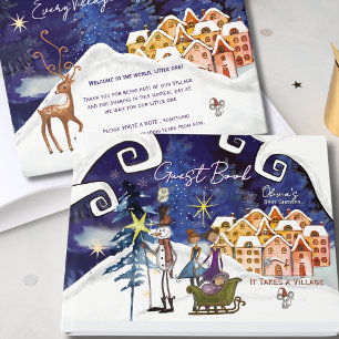 It Takes a Village Winter Fairy Girl Baby Shower  Guest Book