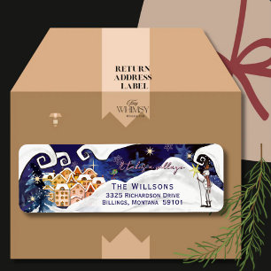 It Takes a Village Winter Guardian Baby Shower  Return Address Label