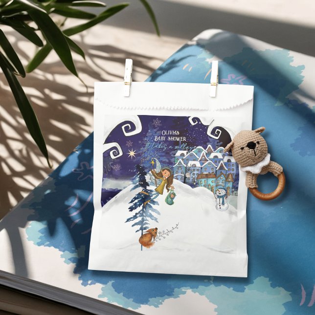 It Takes a Village – Winter Magic Ice Blue Favour Bag (It Takes a Village – Winter Magic Ice Blue Favor Bag)