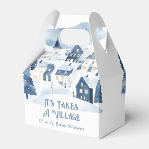 It Takes a Village Winter Snow Baby Shower Favour Box