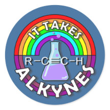 It takes ALKYNES! Rainbow flask chemistry pun
