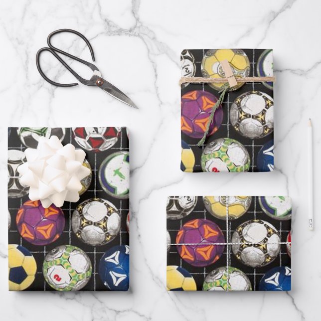 It Takes Balls to Play Soccer Wrapping Paper Sheet (Front)