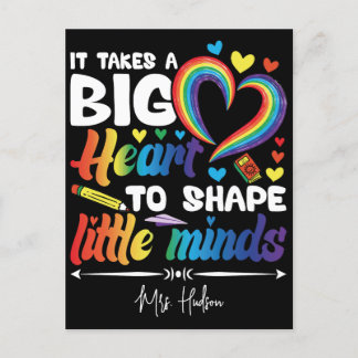 It Takes Big Heart | Custom Teacher Appreciation Postcard