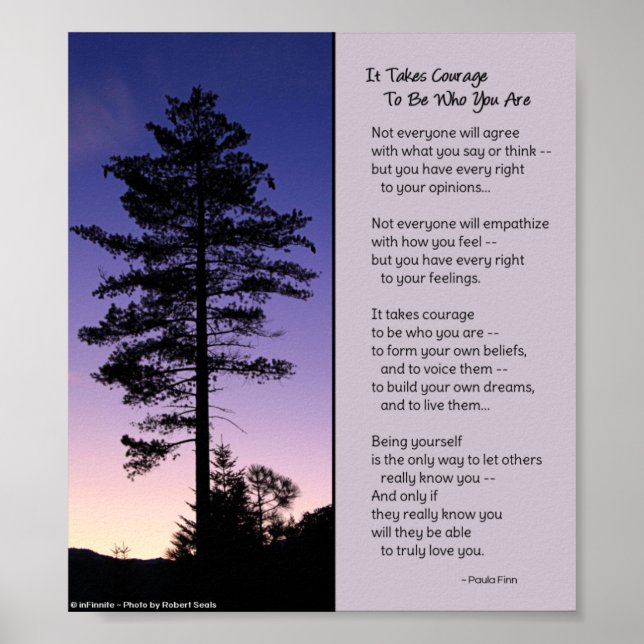 It Takes Courage To Be Who You Are...Poster Poster (Front)