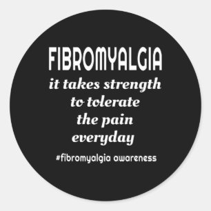 It Takes Strength Purple Fibro Awareness Classic Round Sticker