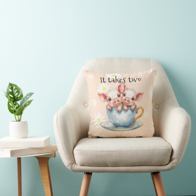 It Takes Two Teacup Piglets Cushion (Chair)