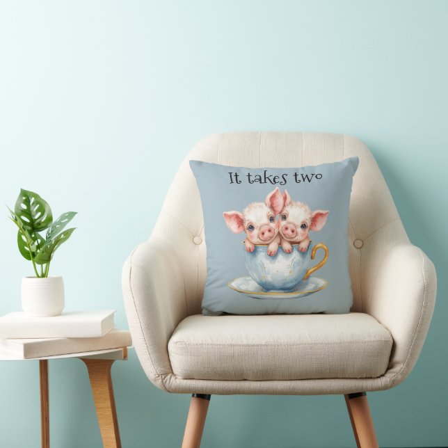 It Takes Two Teacup Piglets Cushion (Chair)