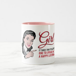 It takes two to gossip – one to speak... Two-Tone coffee mug