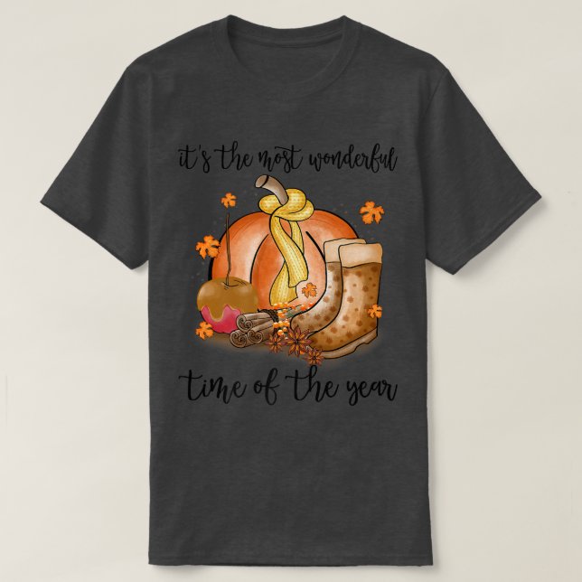 It The Most Wonderful Time Of The Year Pumpkin Aut T-Shirt (Design Front)