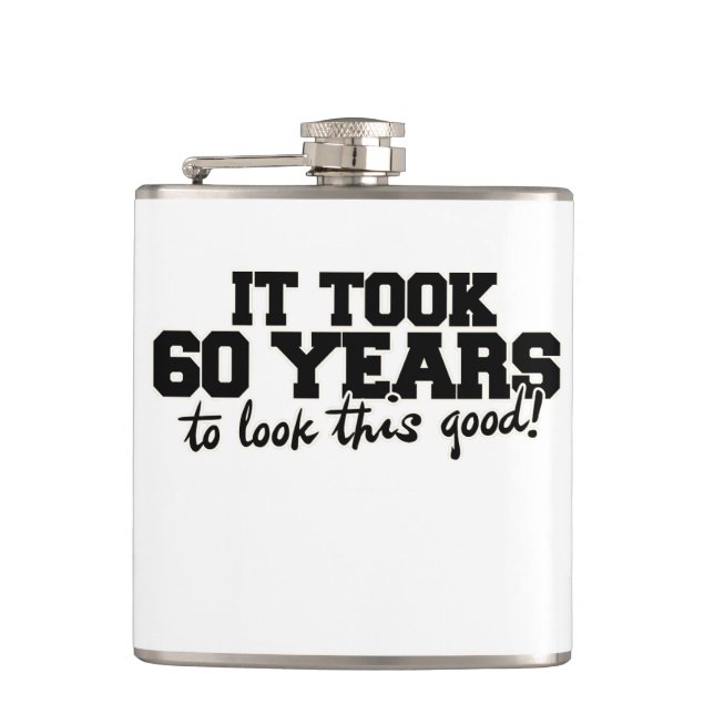 It took 60 years to look this good hip flask (Front)