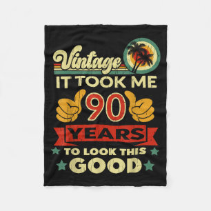 It Took Me 90 Years - Vintage 90th Birthday Fleece Blanket
