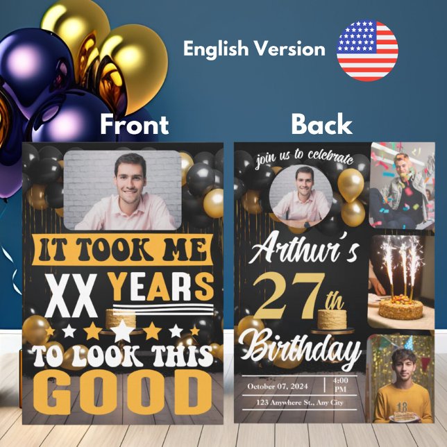 It Took Me Years Custom Age Funny Birthday Gift Invitation (Creator Uploaded)