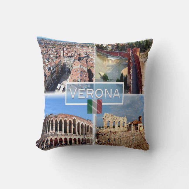 IT Verona - Arena Internally  Castelvecchio Bridge Cushion (Front)