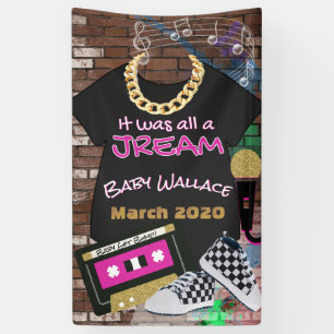 It was all a Jream  90's Hip Hop Blue & Gold Banner