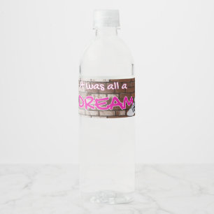 It was all Dream 90's Pink Hip Hop Throwback Water Bottle Label