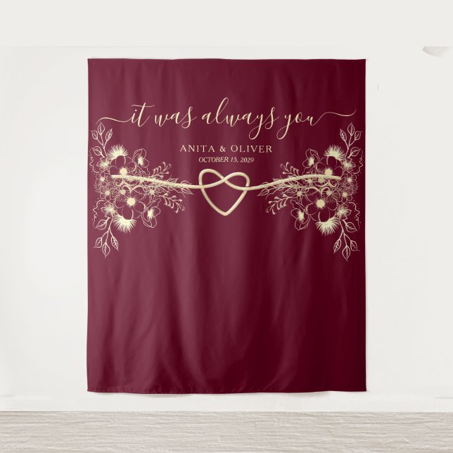 It Was Always You Wedding Backdrop Tapestry (Front)