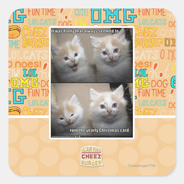 It was Fluffy Square Sticker (Front)