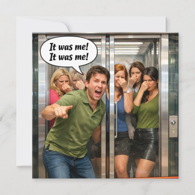 It was me funny elevator fart humor flat (Front)
