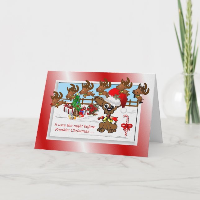 It Was The Night Before Freakin' Christmas Holiday Card (Front)