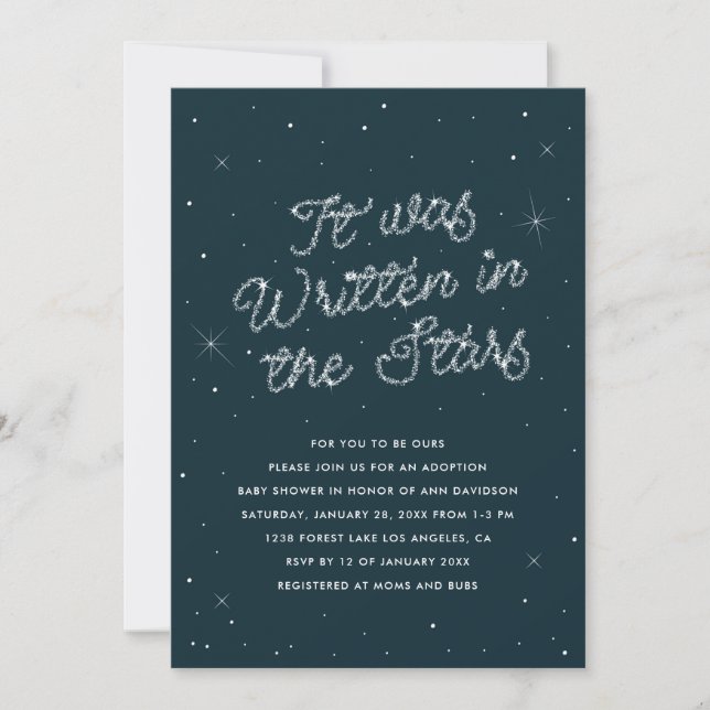 It was written in the stars Adoption Shower Invitation (Front)