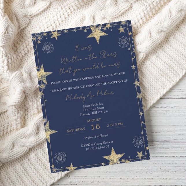 It Was Written in the Stars Adoption Shower Invitation (Creator Uploaded)