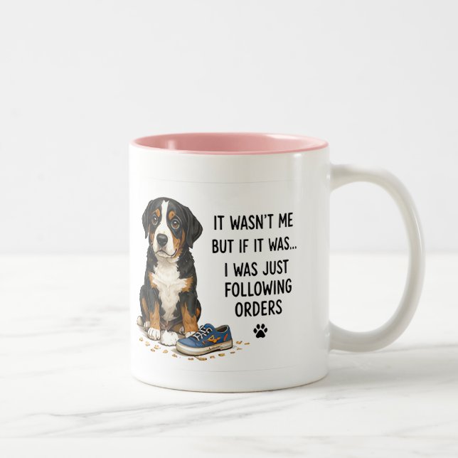 🐾 It Wasnt Me Funny Dog Quote 🐾 Two-Tone Coffee Mug (Right)
