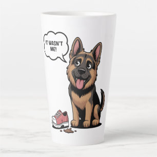 It Wasn't Me Funny German Shepherd Puppy Destroyed Latte Mug