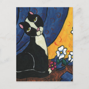 It Wasn't Me - Tuxedo Cat Postcard