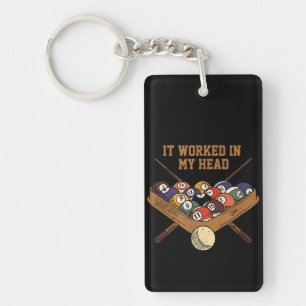 It Worked In My Head Billiards Gift 8-Ball Pool Key Ring