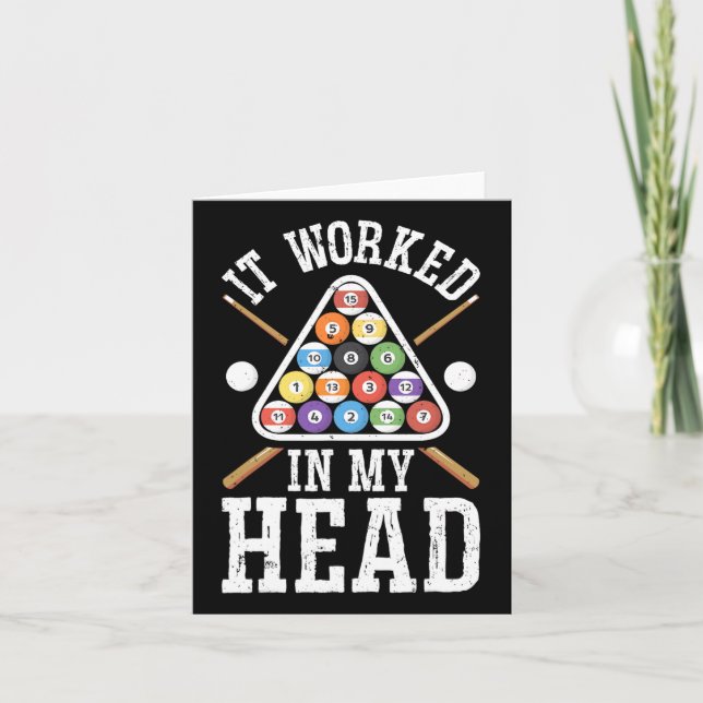 It Worked In My Head Funny Pool Billiards Player G Card (Front)