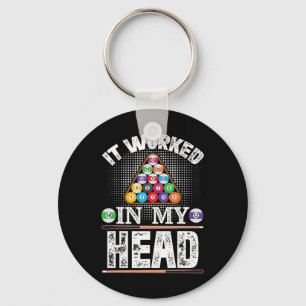 It Worked In My Head Funny Pool Billiards Player G Key Ring