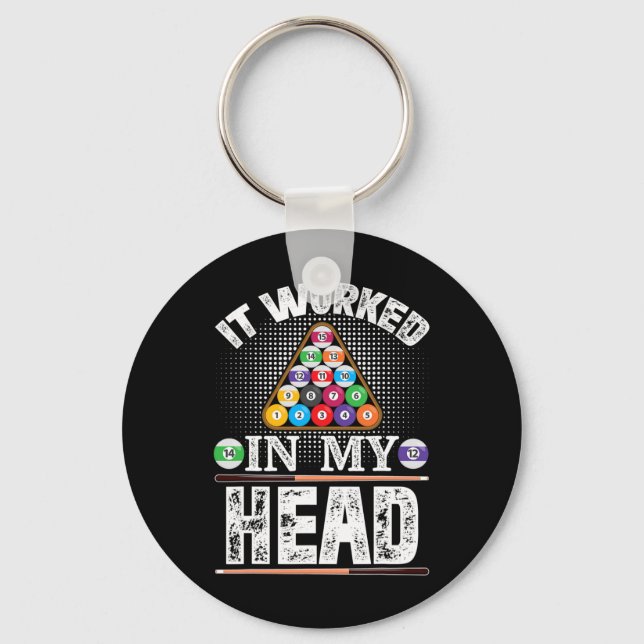 It Worked In My Head Funny Pool Billiards Player G Key Ring (Front)