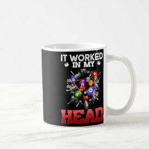 It Worked In My Head I Funny Pool Billiards Player Coffee Mug