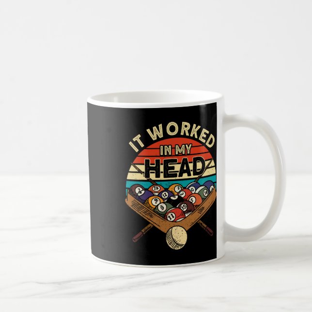 It Worked In My Head Pool Billiards Player Snooker Coffee Mug (Right)