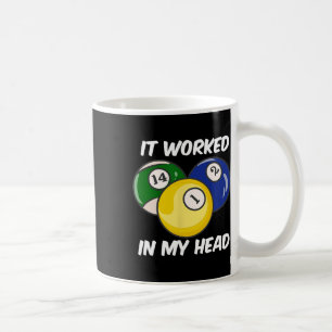 It Worked In My Head Quote Funny Billiards Pool Cu Coffee Mug