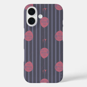 IT - You'll Float Too Balloon Striped Pattern iPhone 16 Case