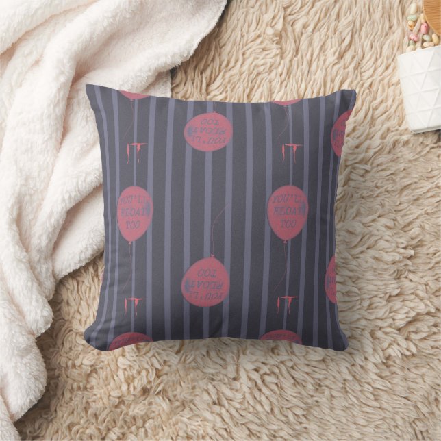 IT - You'll Float Too Balloon Striped Pattern Cushion (Blanket)