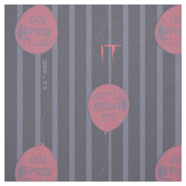 IT - You'll Float Too Balloon Striped Pattern Fabric (Swatch)